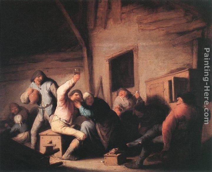 Adriaen van Ostade Carousing Peasants in a Tavern